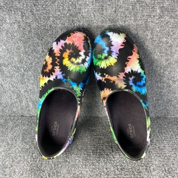 Crocs Clogs Shoes Womens 8 Tie Dye Neria Pro Work Slip Resistant Career Comfort - Picture 7 of 10